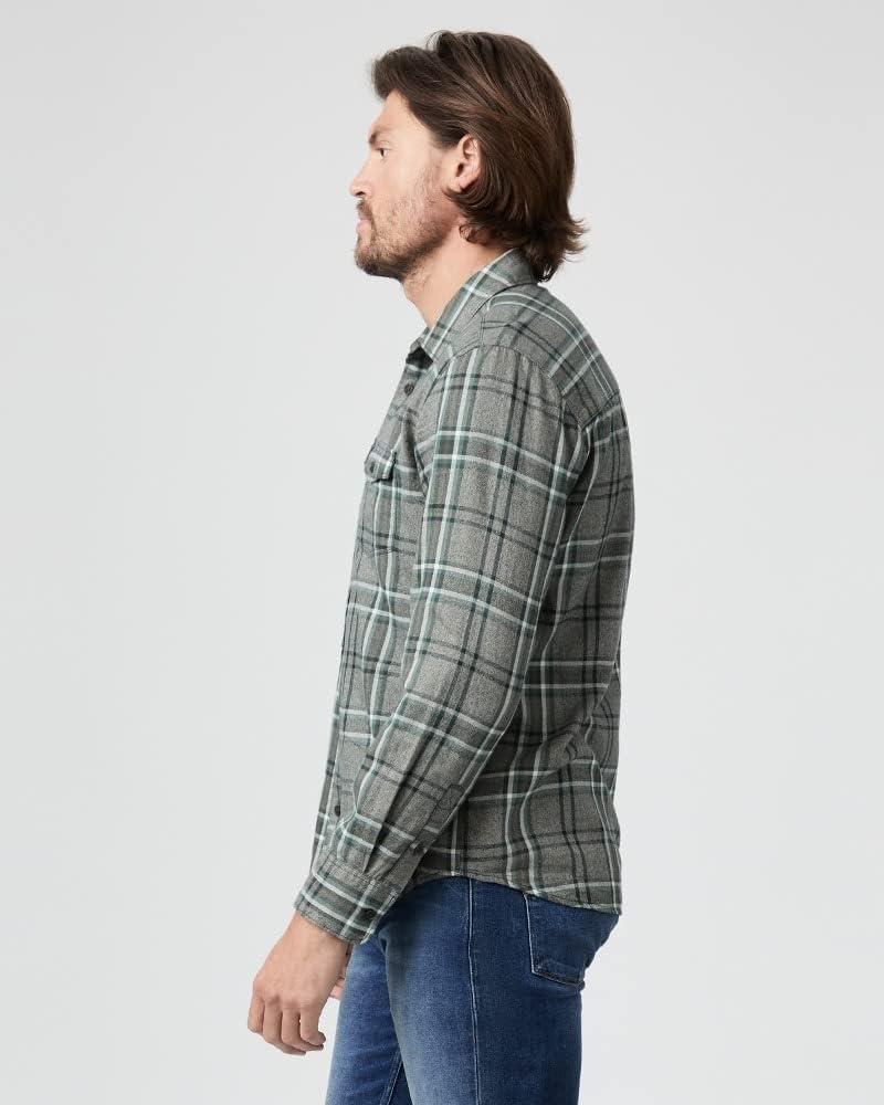 imagePAIGE Mens Everett Brushed Cotton Button Down ShirtHillside Fields
