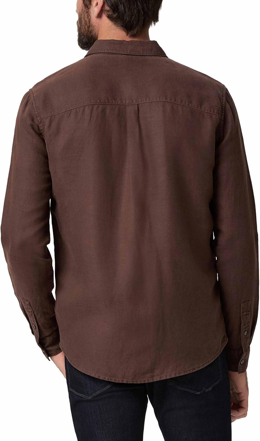 imagePAIGE Mens Peters Linen Blend Button Up ShirtMalbec