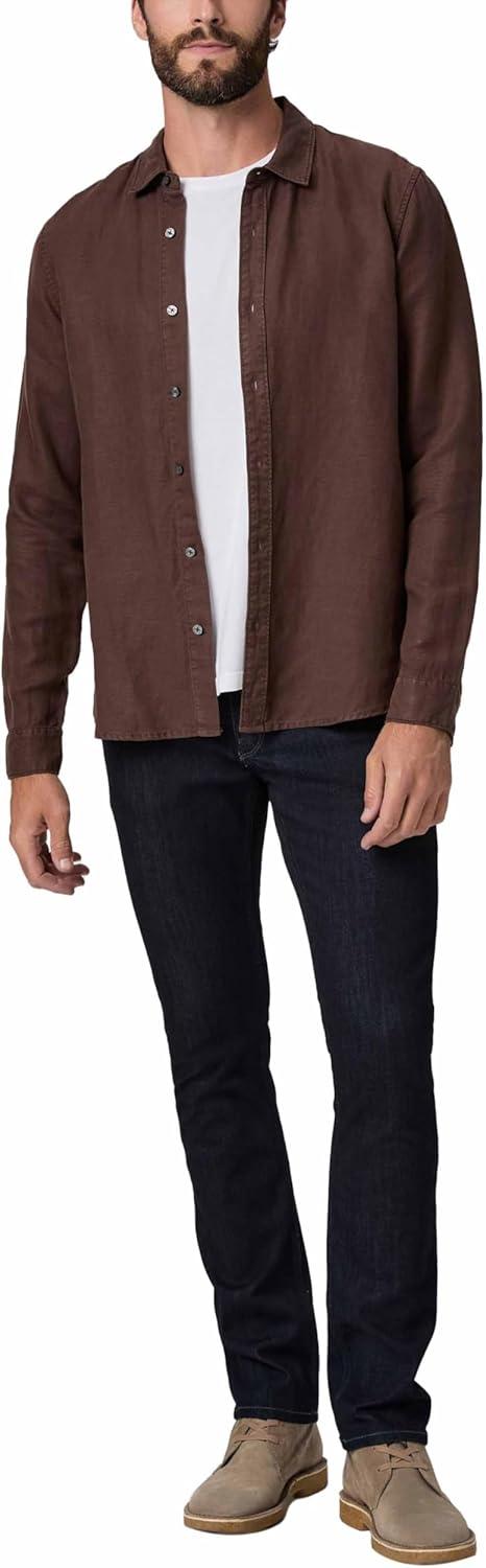 imagePAIGE Mens Peters Linen Blend Button Up ShirtMalbec