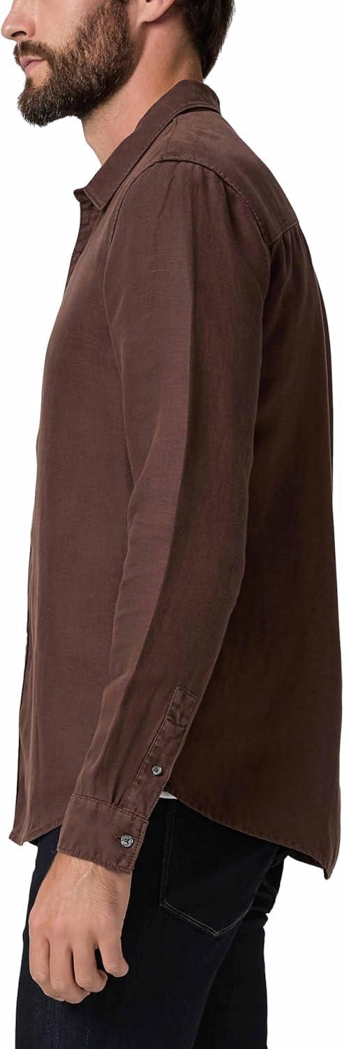 imagePAIGE Mens Peters Linen Blend Button Up ShirtMalbec
