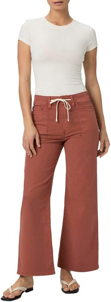 imagePAIGE Womens Ari with Waistband Tie and Stitch Thru PcktsVintage Clay Sunset