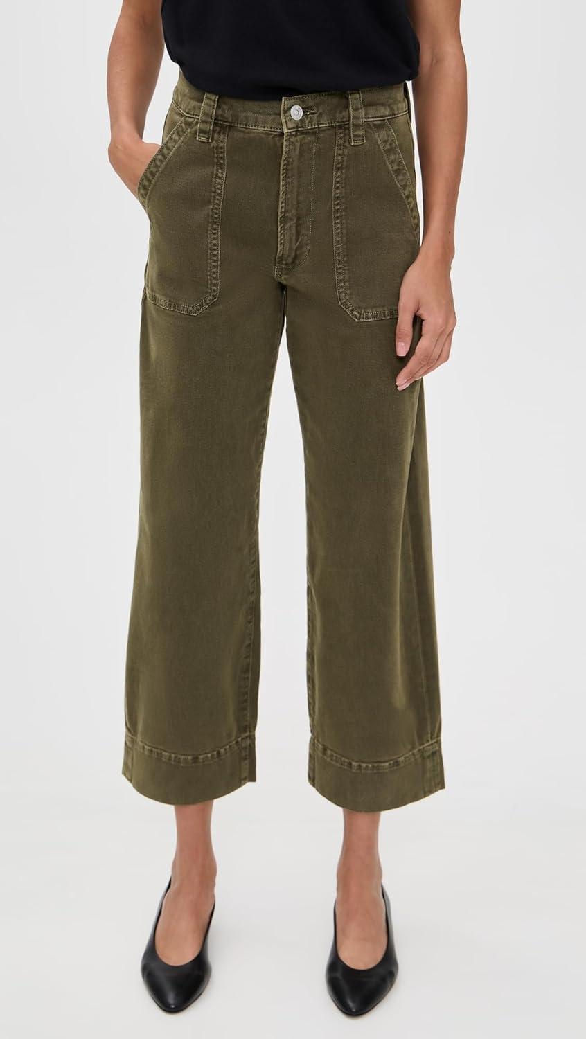 imagePAIGE Womens Cameron Ankle Pants with Utility PocketsVintage Meadow Spring