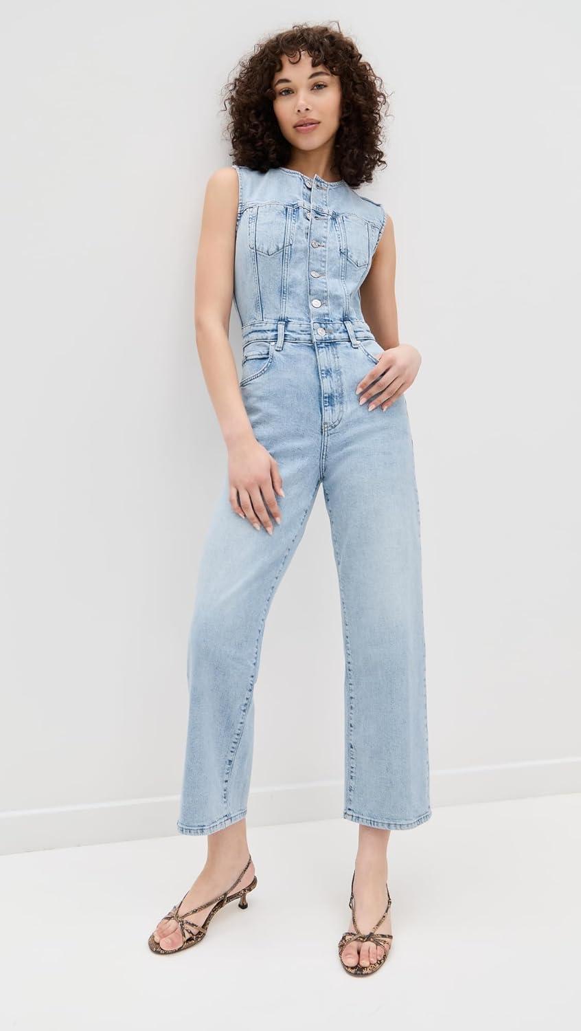 imagePAIGE Womens Cirie Ankle Denim JumpsuitMezza