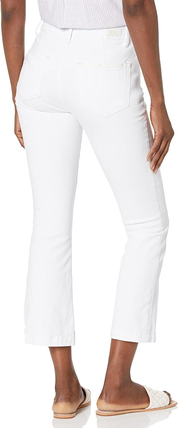 imagePAIGE Womens Colette Crop Flare in Novelist WVesper HemCrisp White