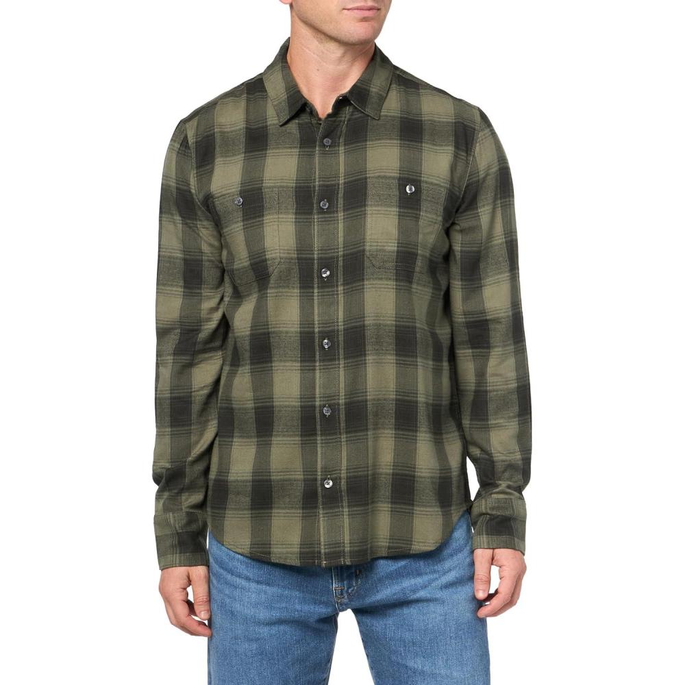 imagePAIGE Mens Everett Brushed Cotton Button Down ShirtSage Glen