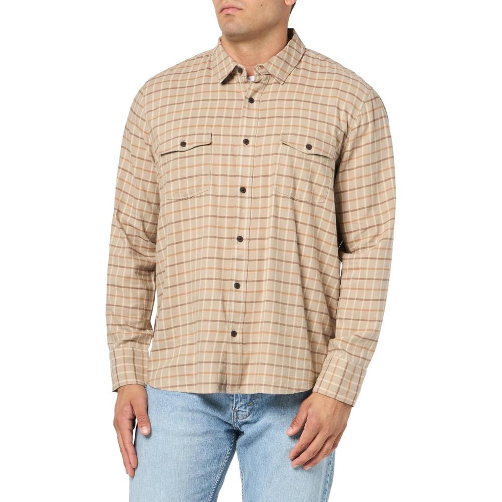 imagePAIGE Mens Everett Brushed Cotton Button Down ShirtWoodland Sunrise