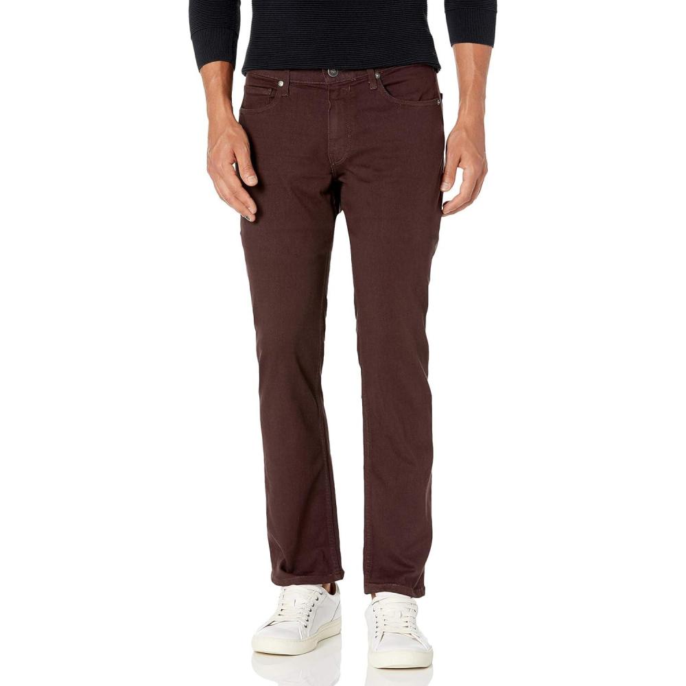 imagePAIGE Mens Normandie Transcend Straight Leg PantChocolate Plum