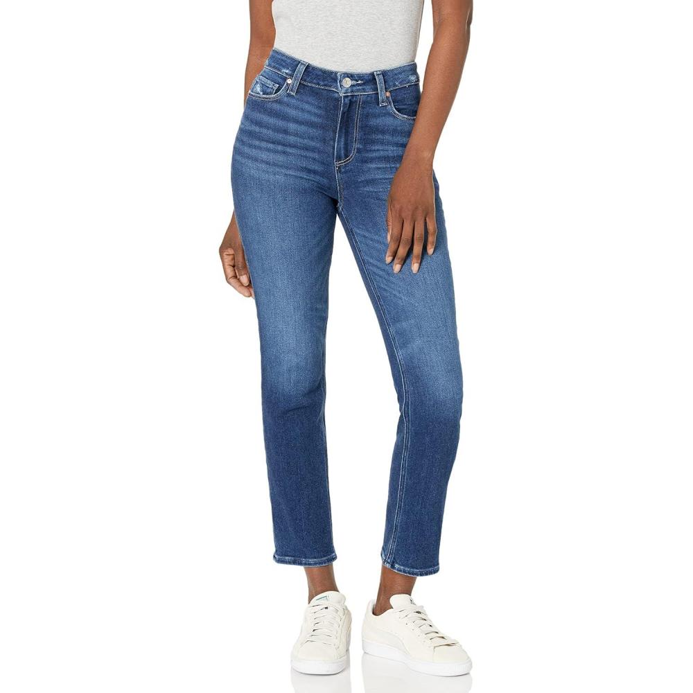 imagePAIGE Womens White Noise Grand Hem JeansEmotion Distressed