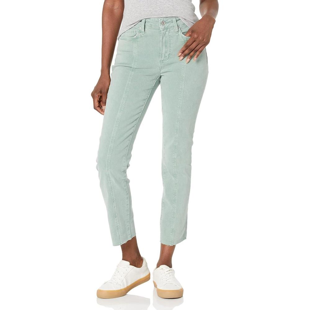 imagePAIGE Womens White Noise Grand Hem JeansVintage Light Mint