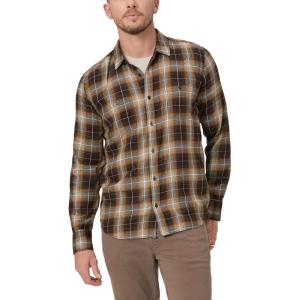 PAIGE Men’s Everett Brushed Cotton Button Down Shirt(Aged Cocoa)