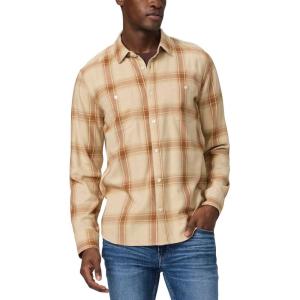 PAIGE Men’s Everett Brushed Cotton Button Down Shirt(Almond Dune)