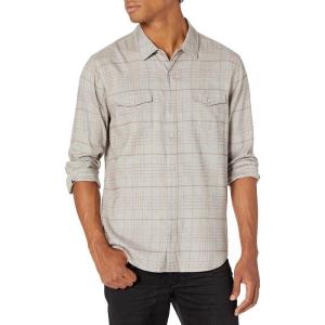 PAIGE Men’s Everett Brushed Cotton Button Down Shirt(Aluminum Frost/Auburn Dusk)