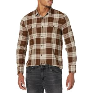 PAIGE Men’s Everett Brushed Cotton Button Down Shirt(Antique Fossil)
