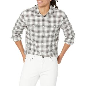 PAIGE Men’s Everett Brushed Cotton Button Down Shirt(Beige Rock)