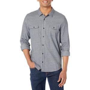 PAIGE Men’s Everett Brushed Cotton Button Down Shirt(Black Moon)