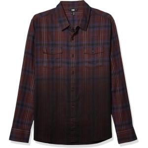 PAIGE Men’s Everett Brushed Cotton Button Down Shirt(Canterbury Plum)