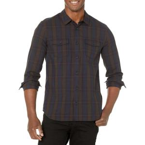PAIGE Men’s Everett Brushed Cotton Button Down Shirt(Deep Twilight)
