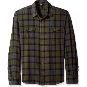 PAIGE Men’s Everett Brushed Cotton Button Down Shirt(Forestwood Plaid)