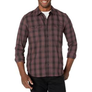 PAIGE Men’s Everett Brushed Cotton Button Down Shirt(Night Mauve)