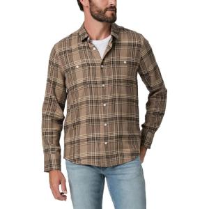 PAIGE Men’s Everett Brushed Cotton Button Down Shirt(Smoked Oak Plaid)