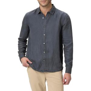 PAIGE Men’s Peters Linen Blend Button Up Shirt(Vintage Ocean Floor)