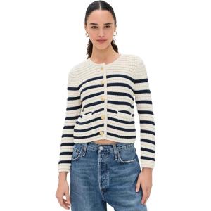 PAIGE Women’s Oberon Cardigan(Ivory/Dark Ink Blue)