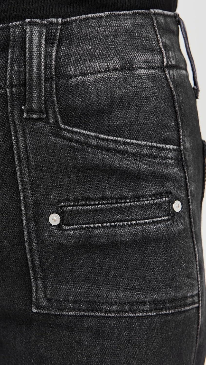 imagePAIGE Womens Anessa Jeans with Welt Patch Pockets Raw HemSpace Black