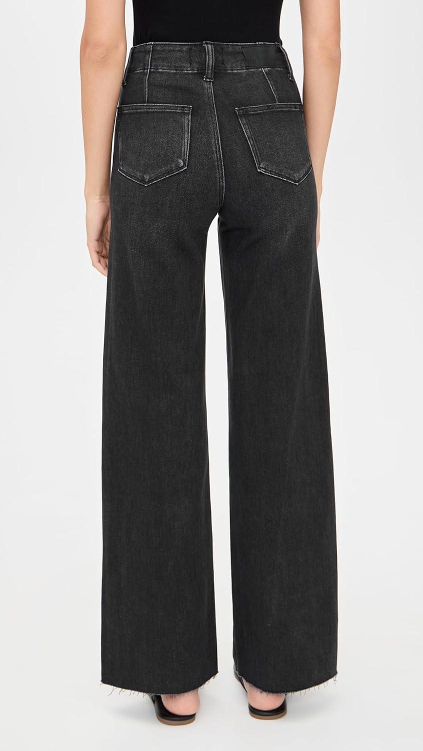 imagePAIGE Womens Anessa Jeans with Welt Patch Pockets Raw HemSpace Black