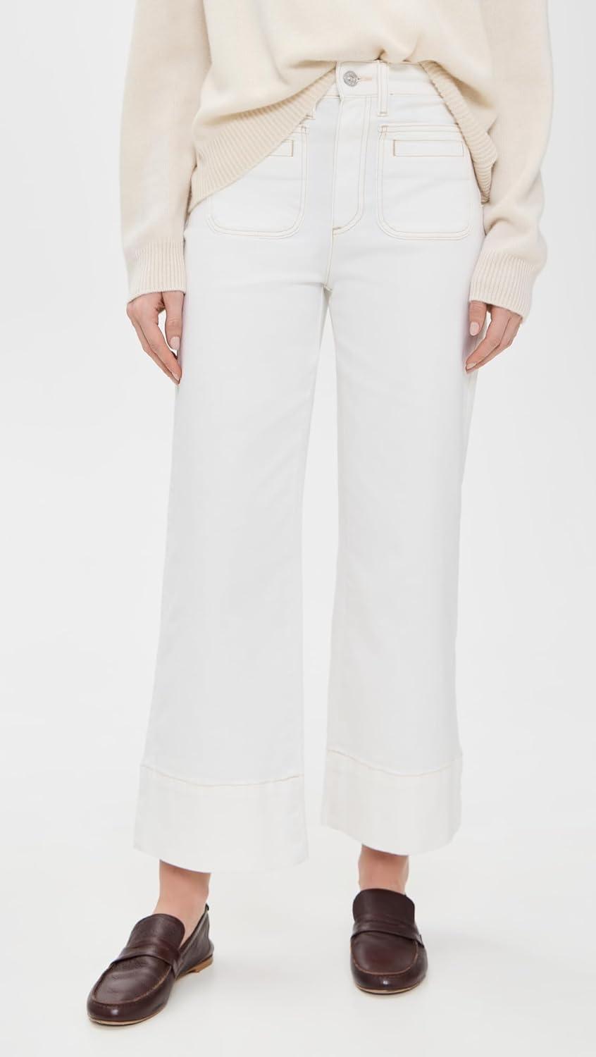 imagePAIGE Womens Anessa Wide Leg JeansToasted Ecru