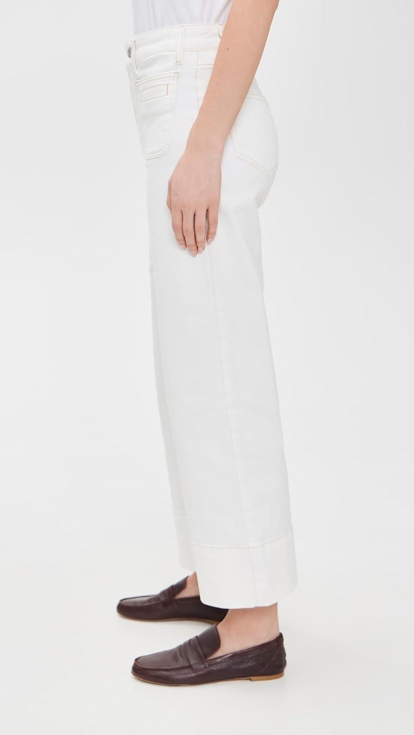 imagePAIGE Womens Anessa Wide Leg JeansToasted Ecru