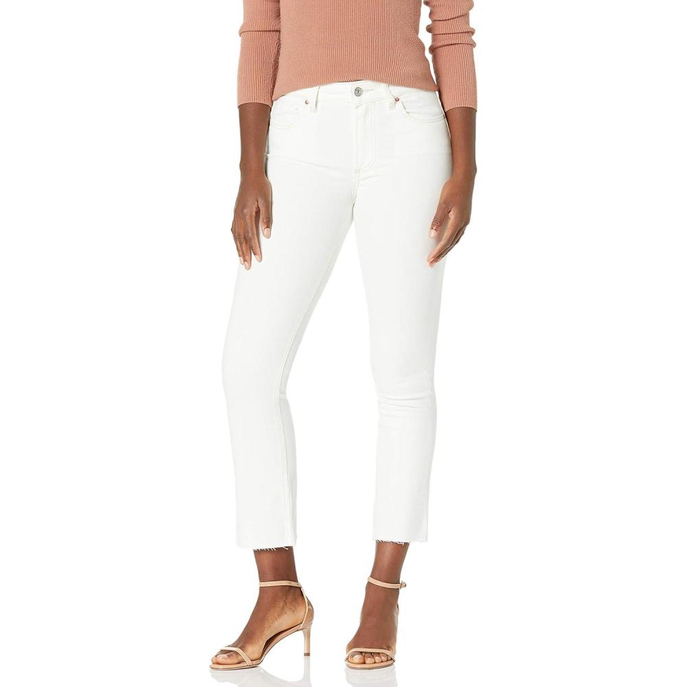 imagePAIGE Womens Colette Crop Flare Raw HemGolden Sand Distressed