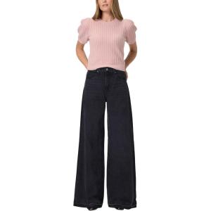 PAIGE Women’s Cameron Wide Leg W/Undone Finished Hem(Boho Black)