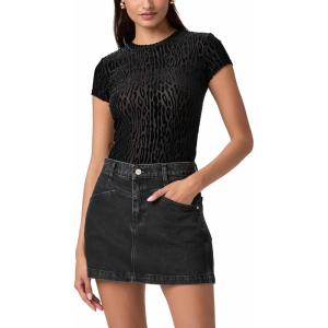 PAIGE Women’s Ryder Skirt W/Front Yoke Angled Pockets(Coal Black)