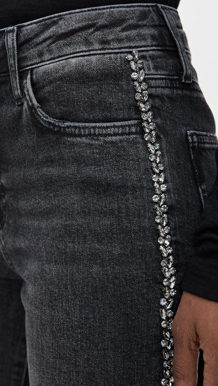 imagePAIGE Womens Mason Ankle Glitz Black Embellished JeansGlitz Black Embellished