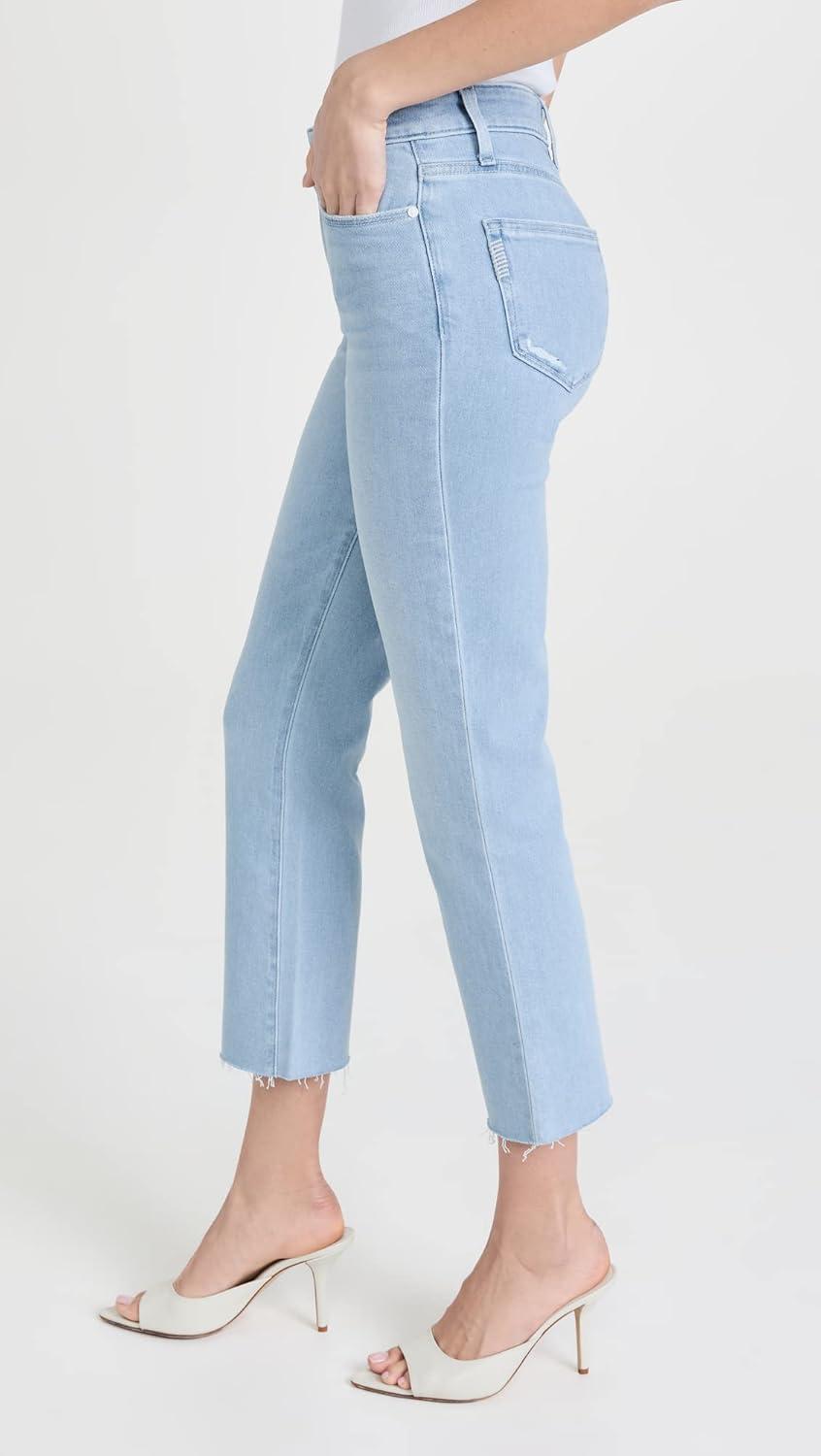 imagePAIGE Womens Cindy Crop Raw Hem High Rise Straight LegMacaron