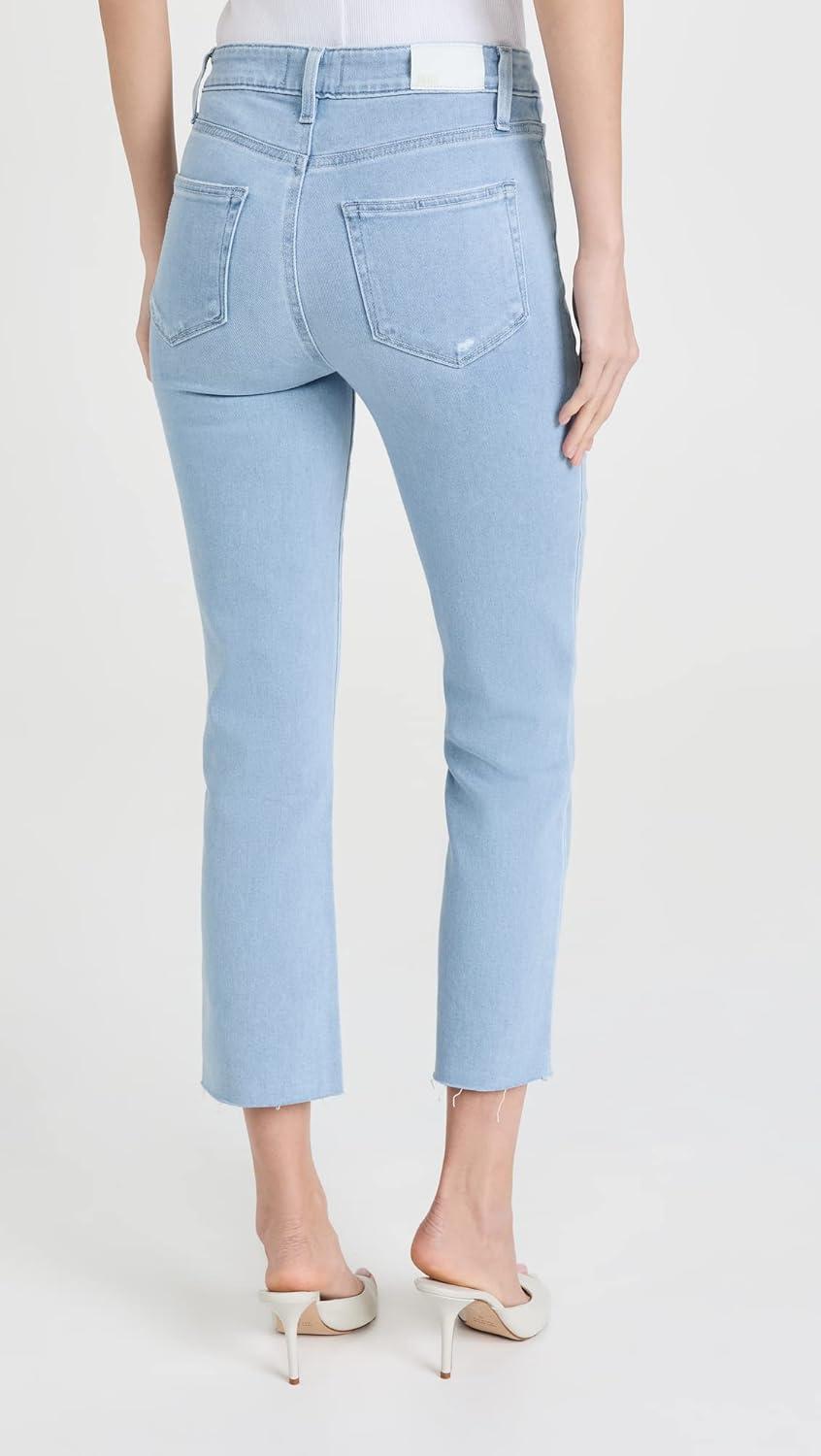 imagePAIGE Womens Cindy Crop Raw Hem High Rise Straight LegMacaron