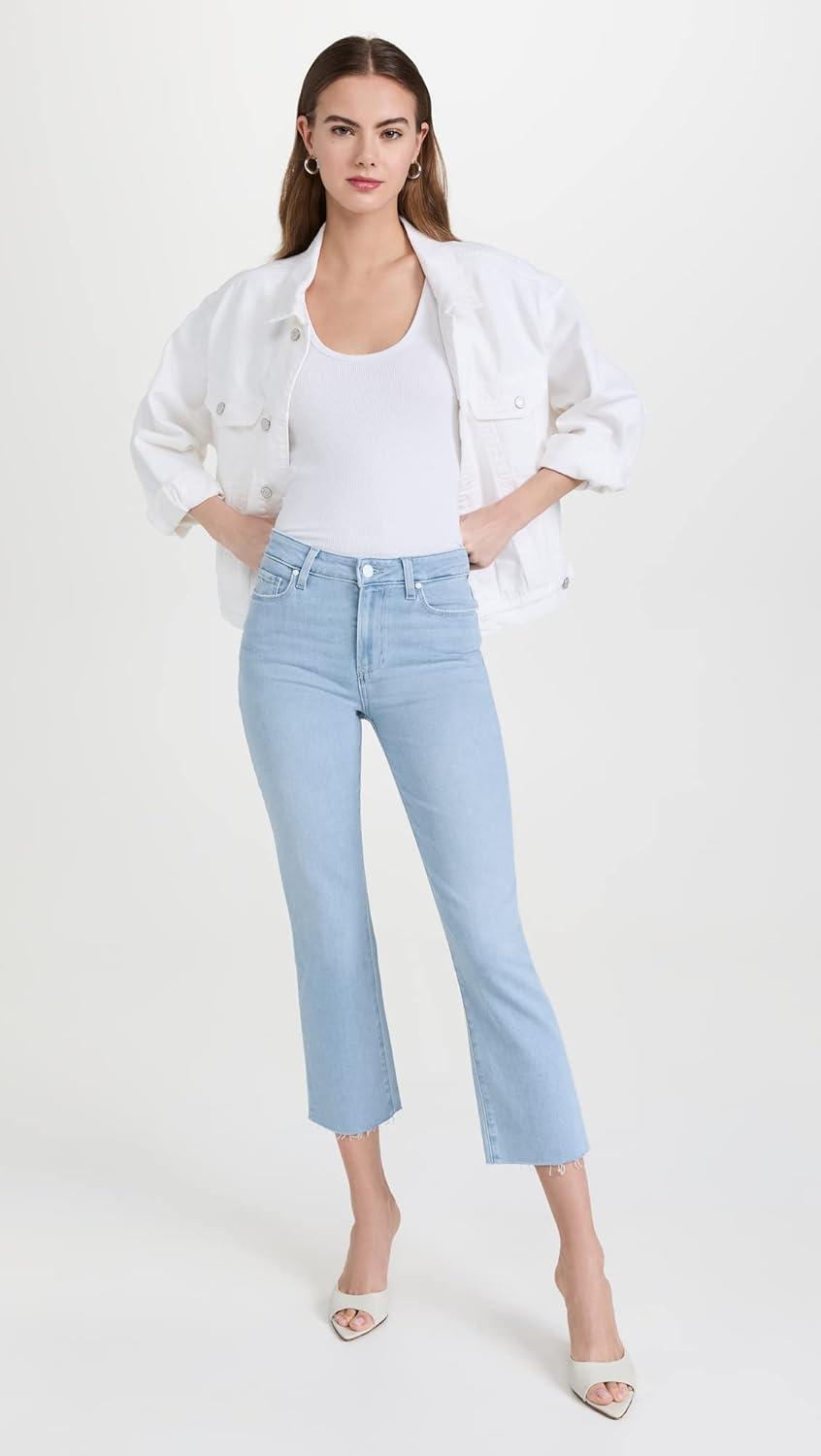 imagePAIGE Womens Cindy Crop Raw Hem High Rise Straight LegMacaron