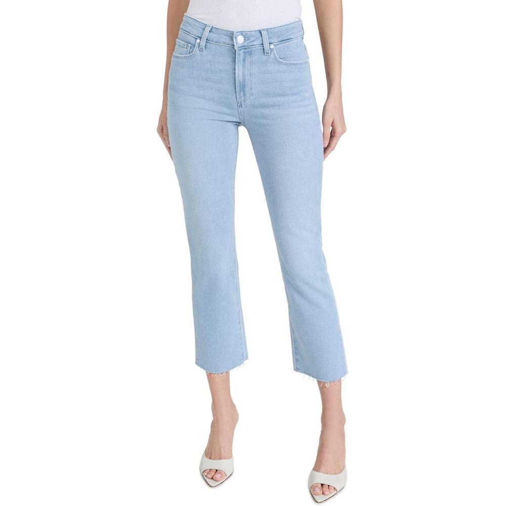 imagePAIGE Womens Cindy Crop Raw Hem High Rise Straight LegMacaron