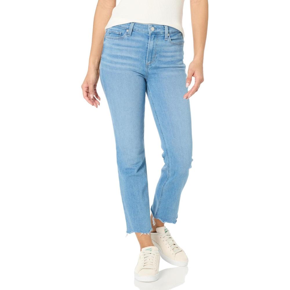 imagePAIGE Womens Cindy Crop Raw Hem High Rise Straight LegSensational W Fly Hem