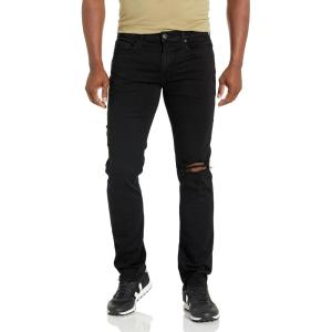 PAIGE Men’s Federal Transcend Slim Straight Jeans(Black Shadow Destructed)