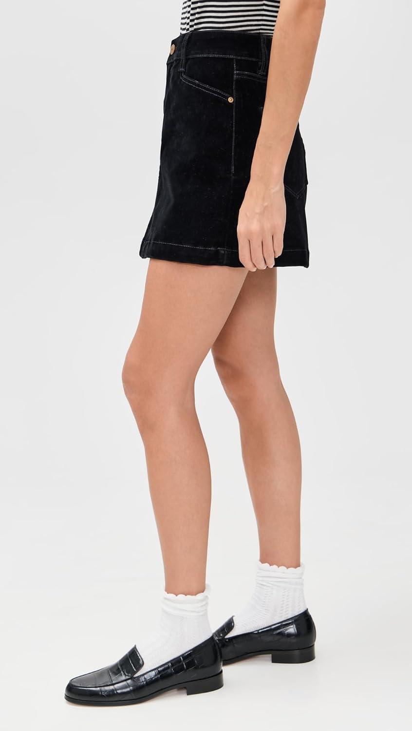 imagePAIGE Womens Onyx Rich Velvet Jannelle SkirtOnyx Rich Velvet