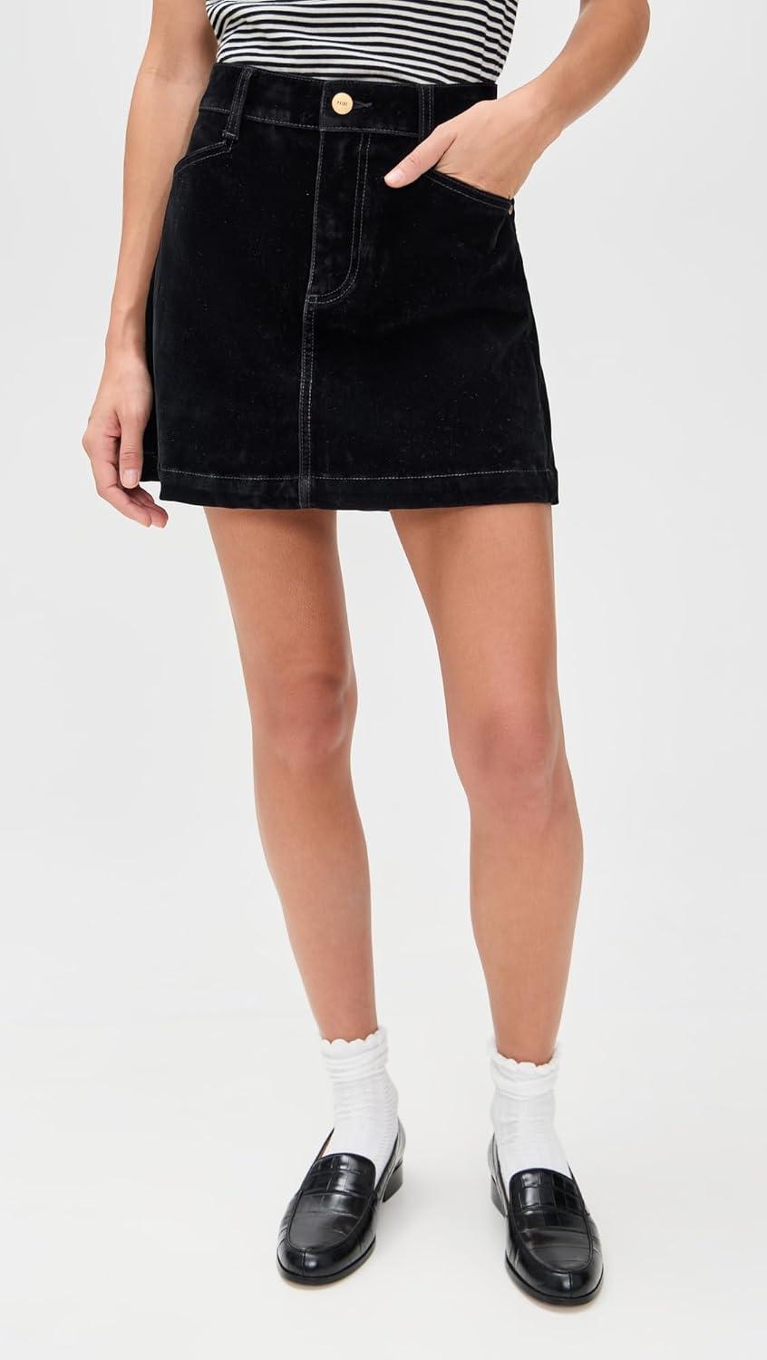 imagePAIGE Womens Onyx Rich Velvet Jannelle SkirtOnyx Rich Velvet