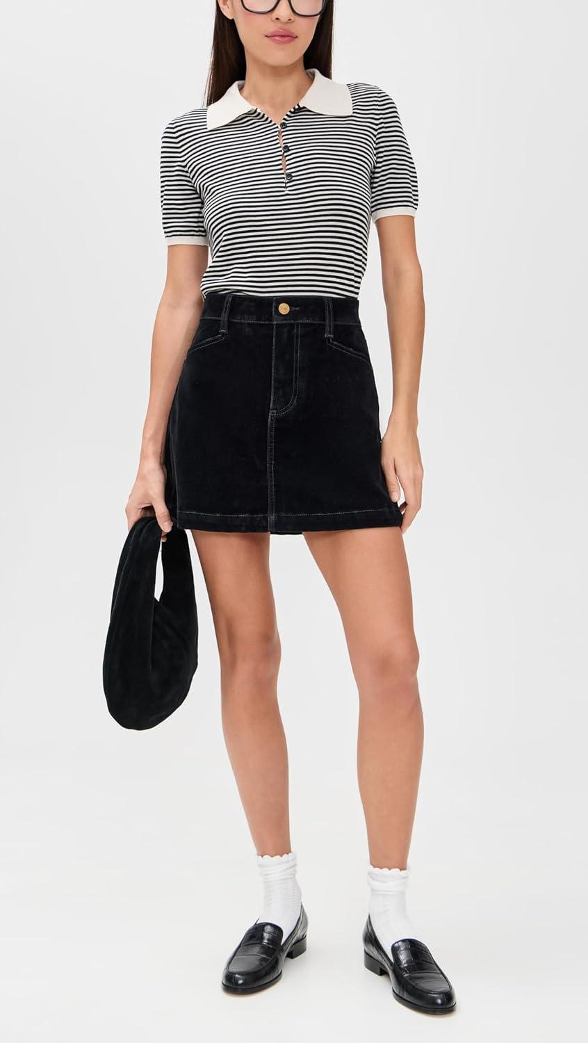 imagePAIGE Womens Onyx Rich Velvet Jannelle SkirtOnyx Rich Velvet