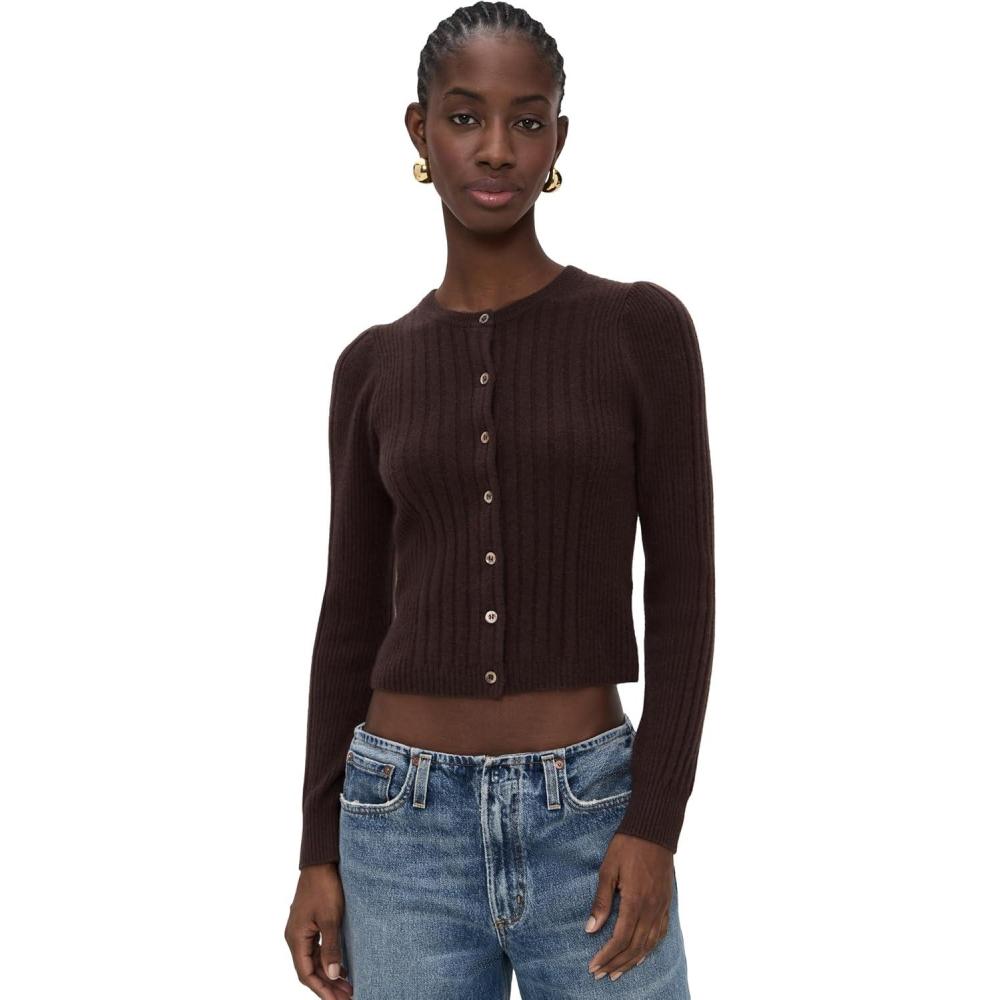 imagePAIGE Womens Allessandro Cashmere CardiganDark Chocolate
