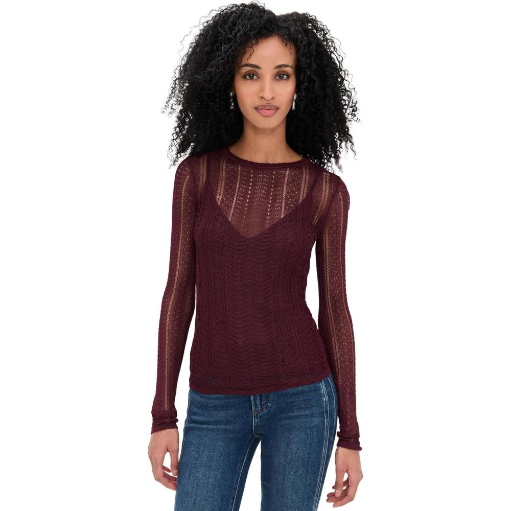 imagePAIGE Womens Petra TopBlack Cherry