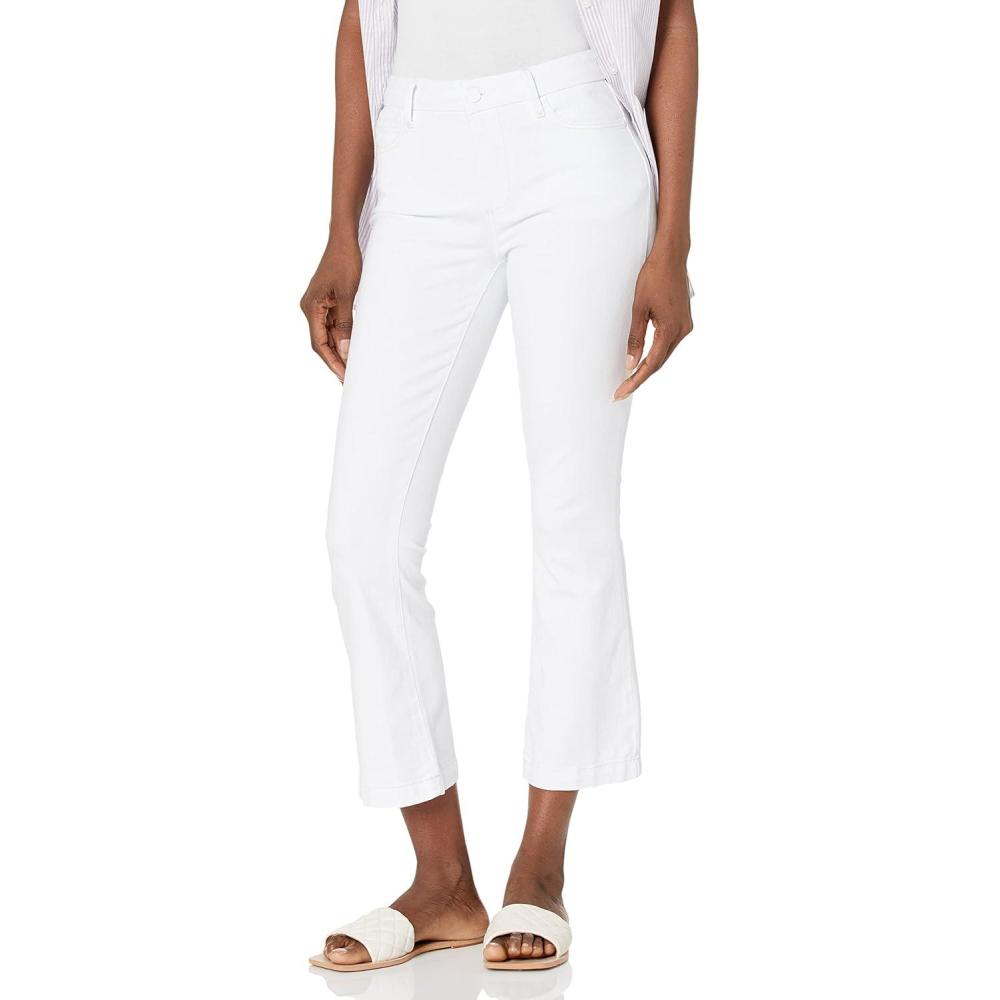 image:imagePaige Womens Colette Crop Flare Raw HemCrisp White