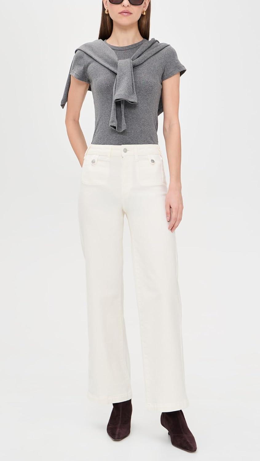 image:imagePAIGE Womens Anessa Jeans 31 with Rounded Inset PocketsTonal Ecru