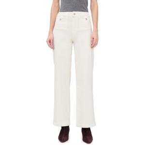 PAIGE Women’s Anessa Jeans 31″ with Rounded Inset Pockets(Tonal Ecru)