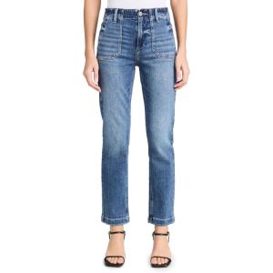 PAIGE Women’s Mayslie Straight Ankle Jeans(Rock Show)