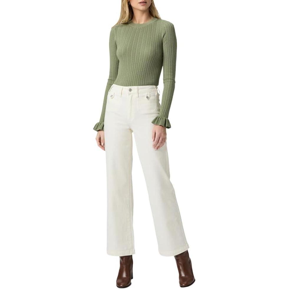 image:imagePAIGE Womens Anessa 31in Rounded Inset PocketsTonal Ecru